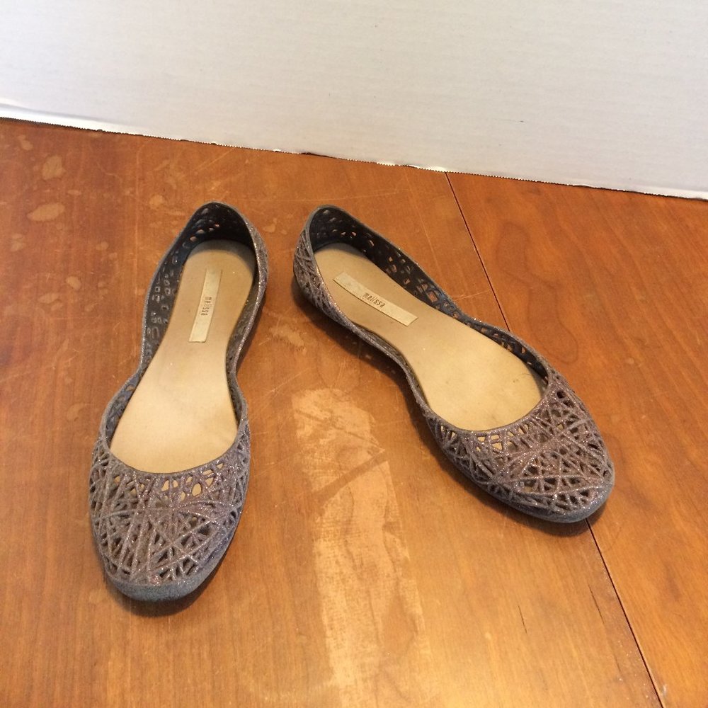 Melissa+Campana Coppery Brown Glitter Jelly Shoes